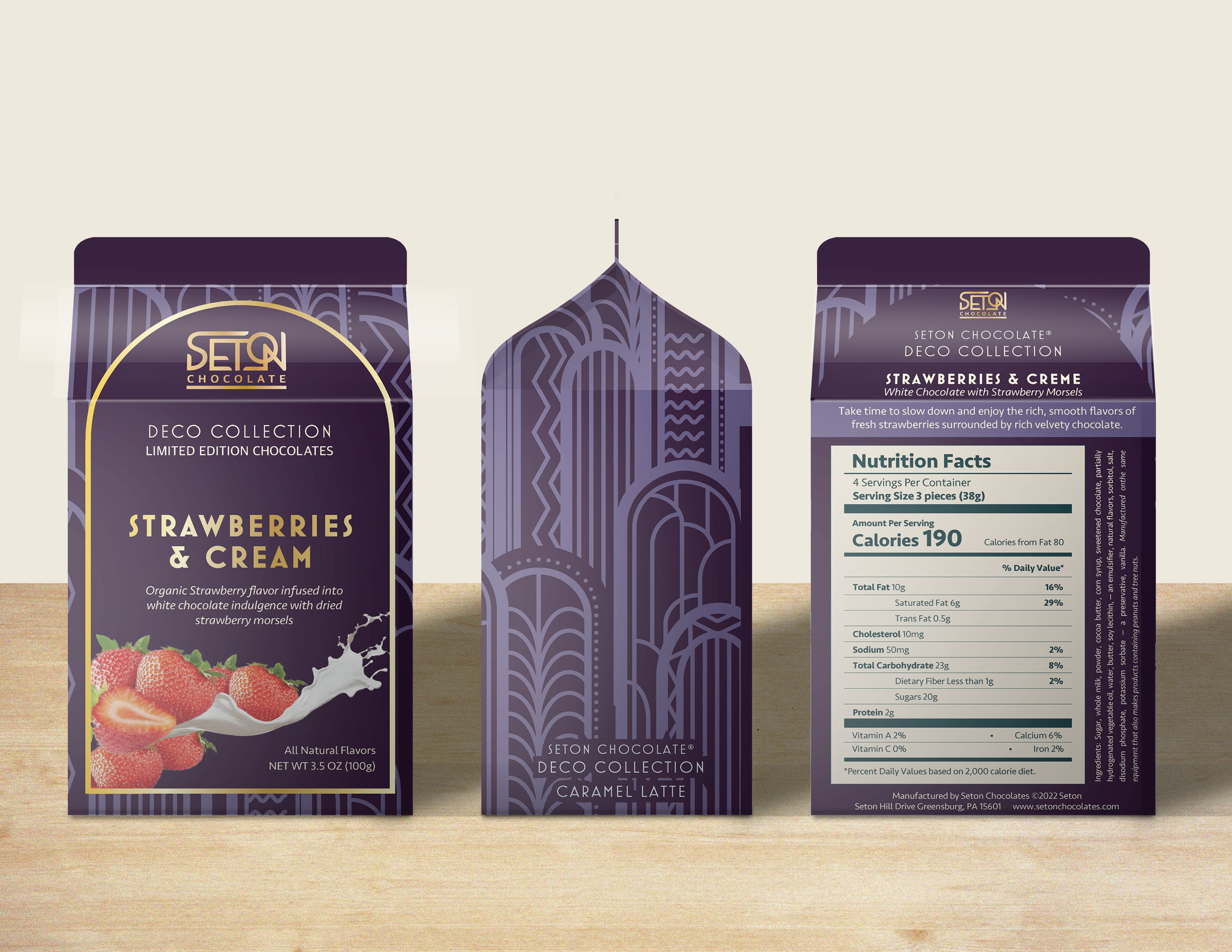 A digital mockup of the box is seen from the front, side, and back angles.